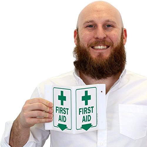 "First Aid" Projecting Sign with Down Arrow | 5" x 6" Acrylic
