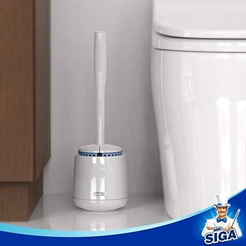 Toilet Bowl Brush and Holder, Sturdy Long Handle, White, 1 Pack