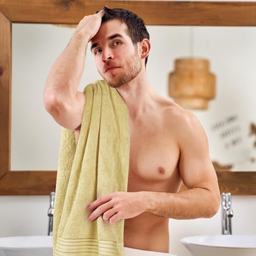 Luxurious Bath Towels Set, 27x54 in, 4 Pack, Soft, Beige