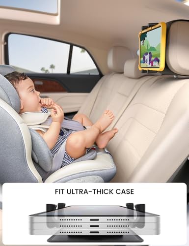Tablet Holder for Car Headrest - [Thick Case Friendly]