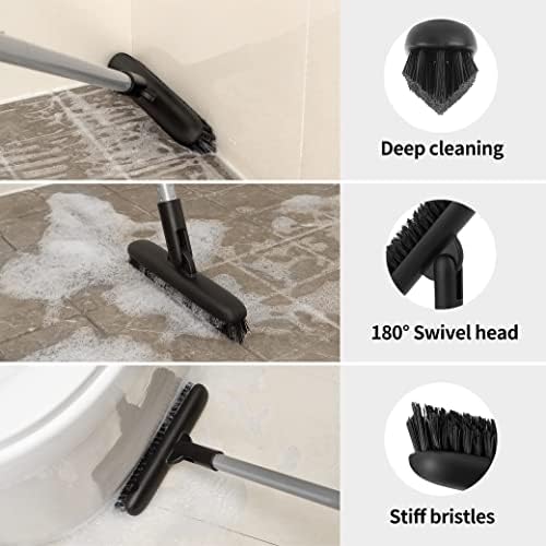 Heavy Duty Grout Scrub Brush with Long Handle
