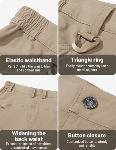 Men's Lightweight Hiking Tactical Pants Waterproof Quick Dry Cargo Work Rain Outdoor Pants 8 Pockets