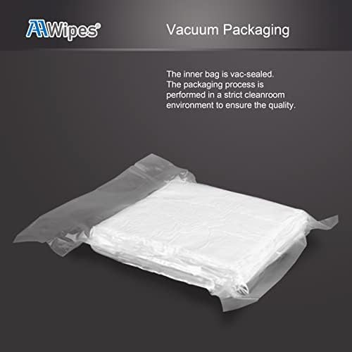 Cleanroom Polyester Wipers 4"x4" (Bag of 400 Pcs) Double Knit 100% Polyester Wipes Lint Free Cloths with Ultra-fine Filaments, Laser Sealed Edge, Class 100 Cloths, Ultra-Soft Wipes