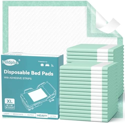 Disposable Bed Pads with Adhesive Strip 30" x 36" (30 Counts)