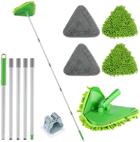 Wall Cleaner Mop, 82-Inch Handle, Baseboard Cleaner Tool, 4 Pads