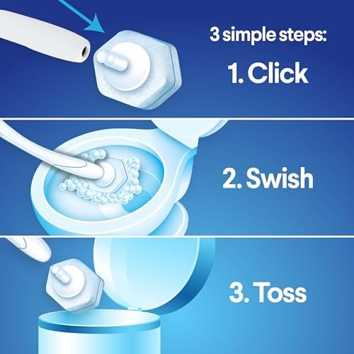 ToiletWand Disposable Toilet Cleaner Refills, 30 Count, Kills 99.9% of Germs and Viruses, Touch-Free Toilet Cleaning, Original Scent