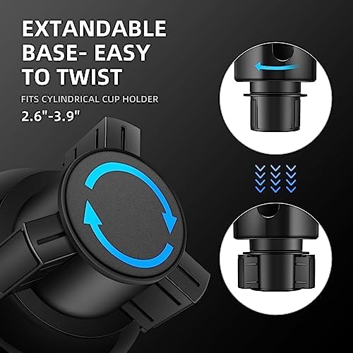 TYKOR Car Cup Holder Expander, Extender for Car with Adjustable Base