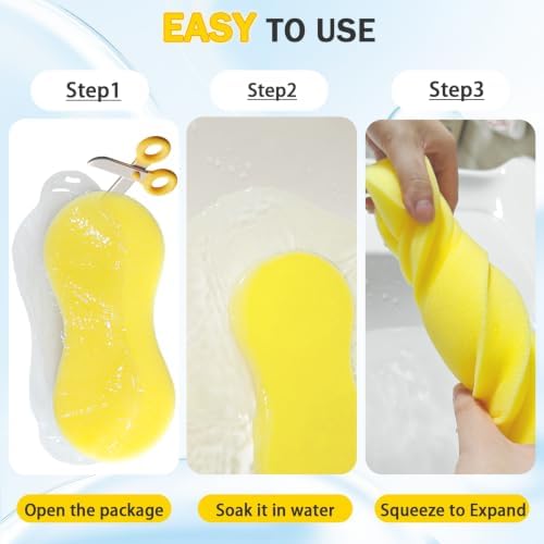8-Pack Large Car Wash Sponge: Extra Thick Soft Foam Car Sponge for Washing