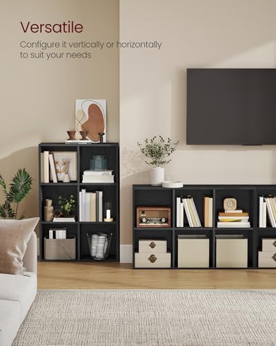 Bookshelf, 6 Cubes Storage Organizer, 25.8 x 9.4 x 38.7 Inches