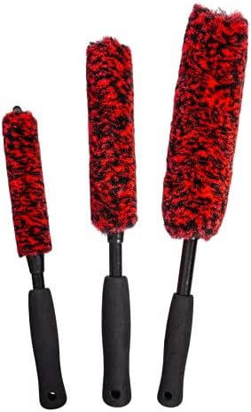 Metal-Free Wheel Brushes(3 Pack), Wheel Brush, Soft, Dense Fibers Clean Car Rim Wheels Safely…