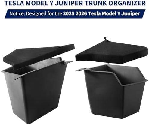 Rear Trunk Storage Bins with Lids for Tesla Model Y Juniper 2025–2026