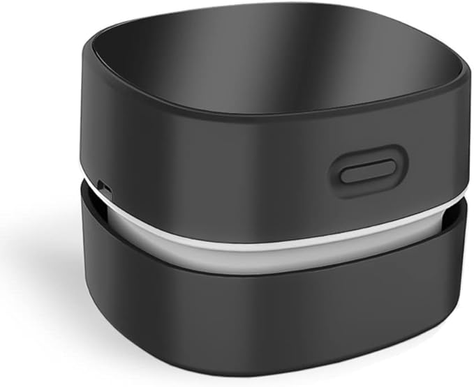 ODISTAR Desktop Vacuum Cleaner,Mini Table dust Sweeper Energy Saving,High Endurance up to 400 mins,Cordless&360º Rotatable for Cleaning Hairs,Crumbs,Computer Keyboard of Gifts for Kids (Black)