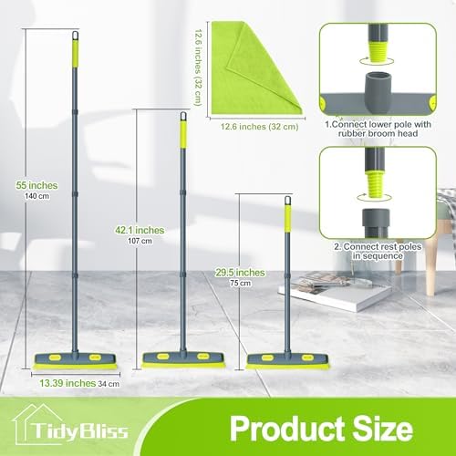 Pet Hair Removal Rubber Broom with Silicone Squeegee (Green)