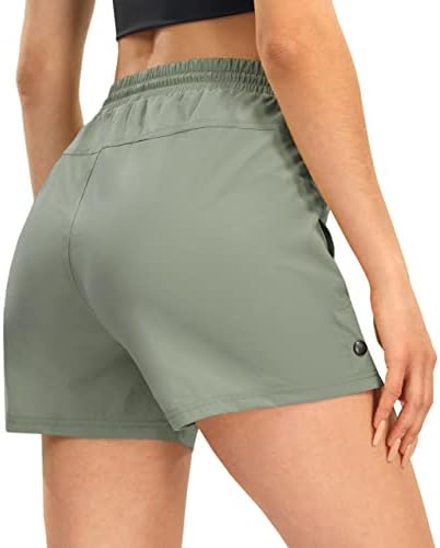 Women's Hiking Shorts, Quick Dry Lightweight Summer Shorts for Golf Travel, 4"/ 7" Curvy-Fit with Zipper Pockets