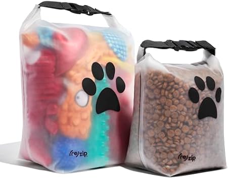 (re) zip Reusable Pet Food Storage Bag Kit, 14 & 40-Cup Roll Top, 2-Piece