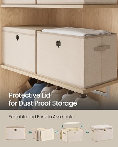 Storage Bins with Lids, 3 Pack, 41 Quart Fabric Storage Boxes