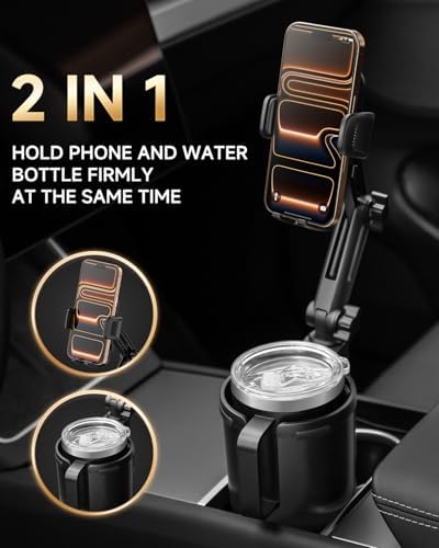 Cup Holder Phone Holder for Car, 2 in 1 Cup Holder Phone Mount