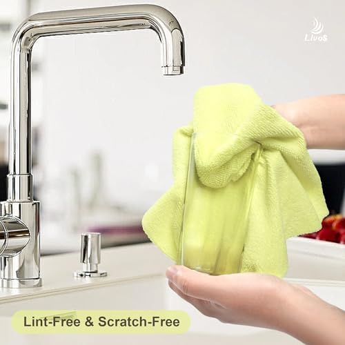 Microfiber Cleaning Cloth Roll - 80 Pack, Reusable Paper Towels Tear Away Towels, Microfiber Towels for Cars, Super Absorbent Lint Free Cleaning Rags for House, Kitchen-Beige Yellow,11.5"x11.5"