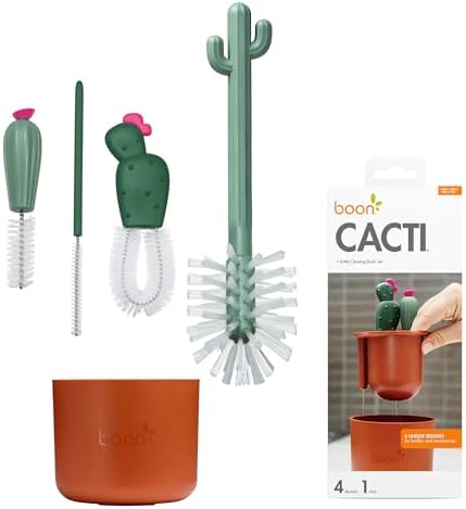Cacti Bottle Cleaning Brush Set, Terracotta, 4 Piece Set