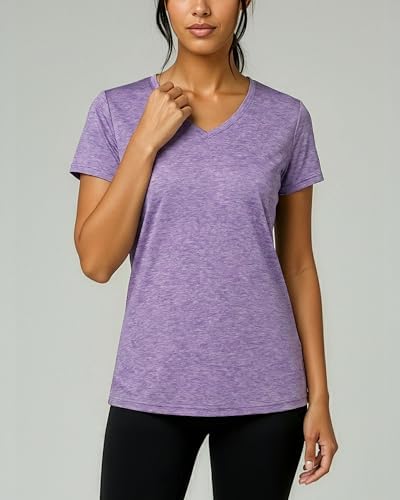 5 Pack Womens Dry Fit V Neck Workout Tops Athletic T Shirts Gym Yoga Tees