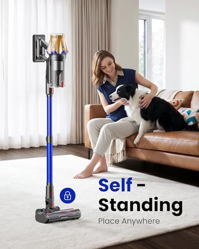 Cordless Vacuum Cleaner, Upgraded 650W 60KPA 70Mins Cordless Stick Vacuum Cleaner with Self-Standing,Touch Screen, Anti-Tangle Wireless Vacuum Cleaners for Home/Pet Hair/Carpets/Floors
