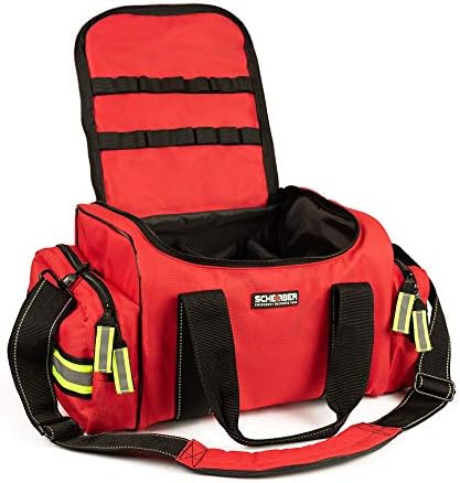Fully-Stocked First Responder Bag | Professional EMT/EMS Trauma & Bleeding Medical Kit | HSA/FSA Approved | CAT Tourniquet, HyFin Chest Seal, Israeli Bandage & 250+ First Aid Supplies (Red)