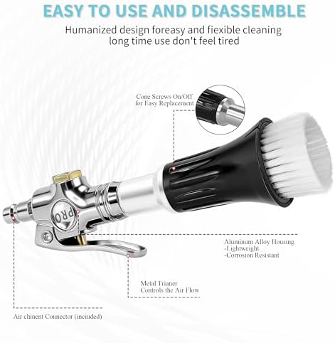 Mini Tornado Air Blow Gun with Detachable Brush Car Cleaning Kit