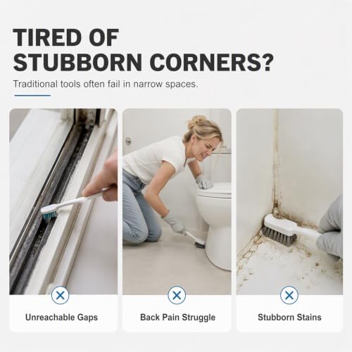 Extendable Crevice Gap Cleaning Brush, Long Handled Shower Brush，2Pcs