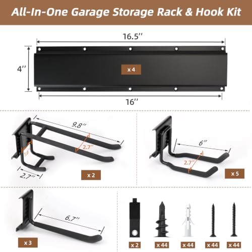 66" Garage Tool Organizer Wall Mount, 700 LBS Garden Tool Organizer