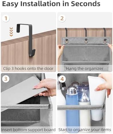 Over Door Organizer Hanging Shelves Large Clear Deep Pockets