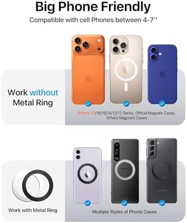 Upgraded for Magsafe Car Mount Pro [Strongest Magnet, Big Phone Friendly] 360° Rotation Magnetic Phone Holder for Car Vent for iPhone Duo 18/17/16/15/14 Pro Max Samsung S26/S25 (Carbon Fiber)