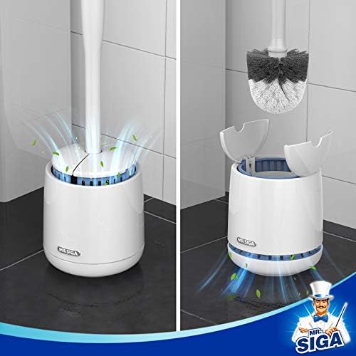 Toilet Bowl Brush and Holder, Sturdy Long Handle, White, 1 Pack