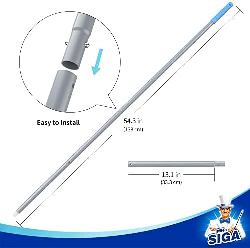 Window Squeegee Extension Pole, 4 Pieces Aluminum Pole, 54.3 inch