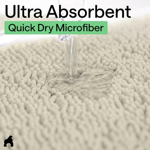 Bath Rug Mat for Bathroom, Thick Chenille, 24x17 Dusty Cloud
