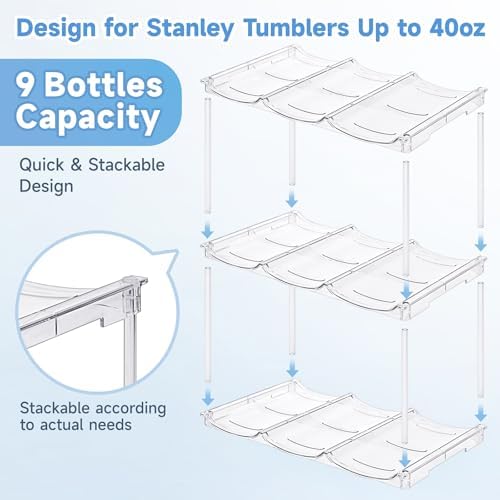 Stackable Water Bottle Organizer for Stanley 40 oz Tumbler