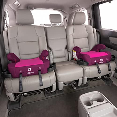 Diono Solana 2 XL Pack of 2 2022, Dual Latch Connectors, Lightweight Backless Belt-Positioning Booster Car Seat, 8 Years 1 Booster Seat, Black/Pink