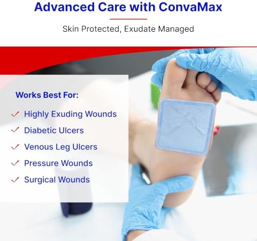 ConvaMax 4"x4" Super Absorbent Wound Dressing, Non-Adhesive, 10 Ct Box
