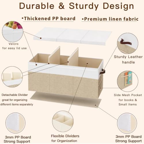 150L Extra Large Toy Storage Box with Lid for Boys Girls Nursery Playroom