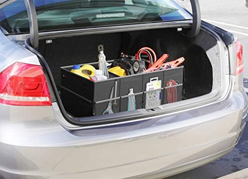 Foldable Car Trunk Organizer for SUV, 3-Compartment, Black