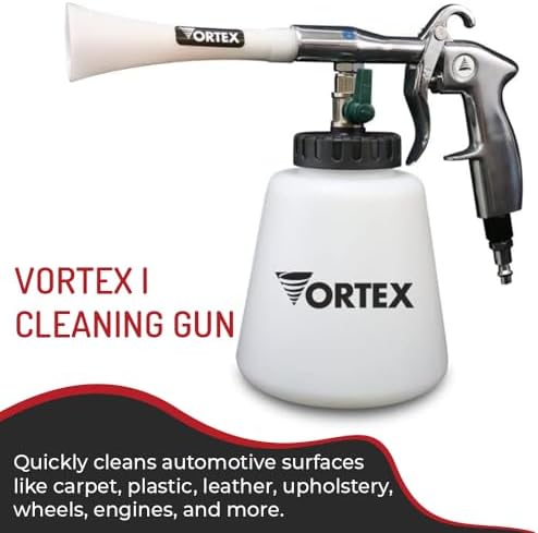 Vortex I Air Cleaning Gun – Deep Cleans Auto Interiors & Exteriors – Compressed Air Powered – Car Detailing Tool for Dirt, Dust, Grime & Stains