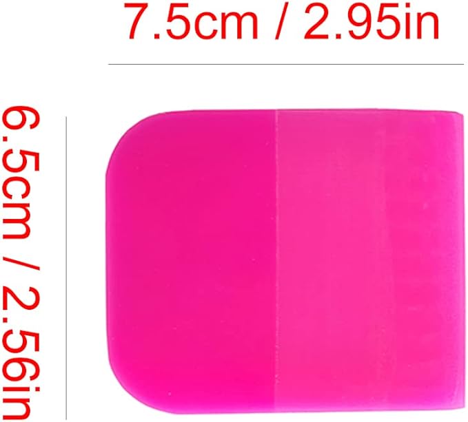 3Pcs Soft Rubber PPF Squeegee, Anti-Scratch TPU Coating Scraper for Car Paint Protection Film Installation, Vinyl Wrap Window Tint Windshield Glass Cleaning Tool (Pink)