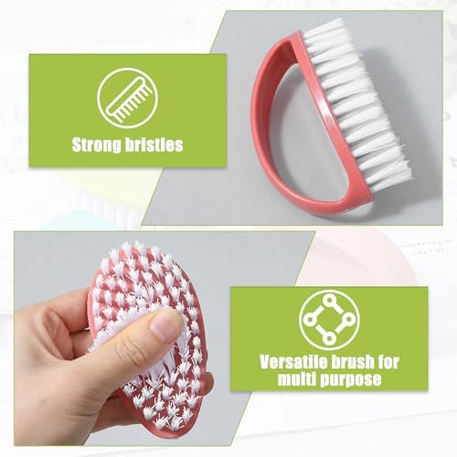 12 Pcs Small Scrub Brushes, 4" Heavy Duty Stiff Bristles Cleaning Brushes, Durable Small Cleaning Brush for Bathroom, Showe, Sink, Kitchen, Bathtub, Floor (4 Colors)