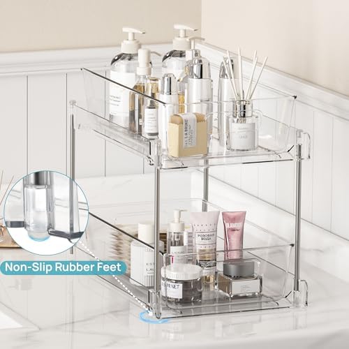 2 Pack Pull Out Bathroom Under Sink Organizer (S-Standard)