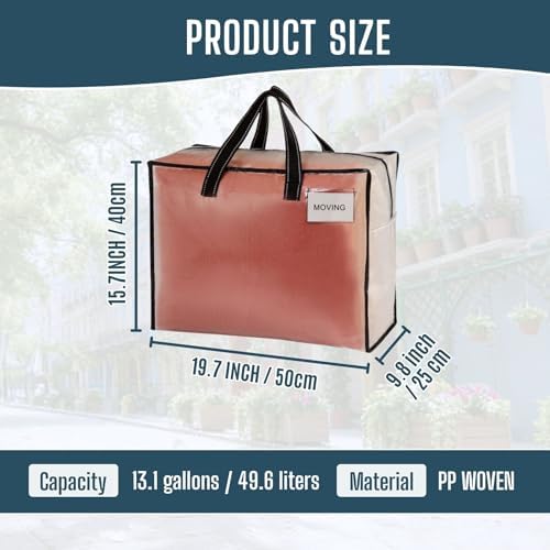 Heavy Duty Moving Bags, Storage Bags, 13 Gallon, Clear, 4 Pack