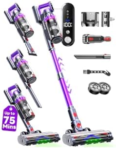 Cordless Vacuum Cleaner, 75Mins/55KPa/650W, Rechargeable