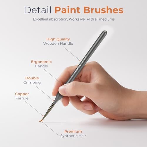 15 PCS Fine Detail Paint Brushes Set with Nylon Brush Case