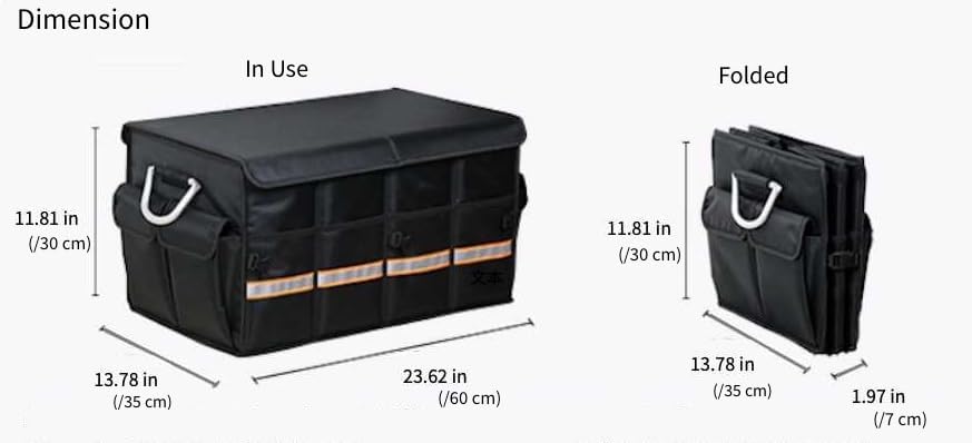Car Trunk Organizer 66L with Lid, Collapsible Waterproof Cargo Storage Box for SUV Sedan