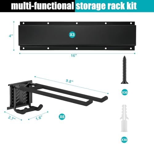 48" Garage Tool Organizer Wall Mount,Heavy Duty Adjustable Hooks