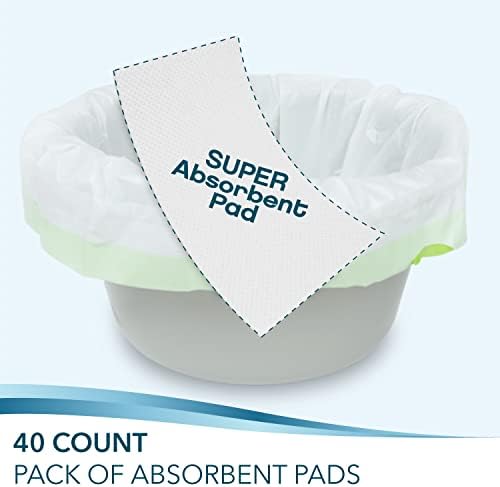Value Pack of 40 Disposable Absorbent Bedside Commode Pads