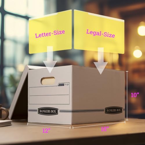 6-Pack Basic-Duty File Storage Box with Lid, Letter/Legal